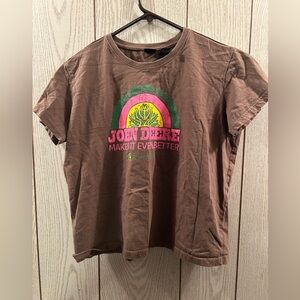 John Deere Brown Tee Kids Girl Large